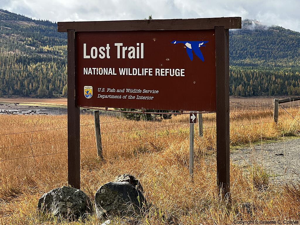 Lost Trail National Wildlife Refuge - Entrance Sign