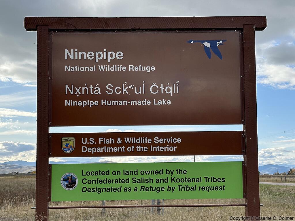 Ninepipe National Wildlife Refuge - Entrance Sign